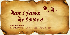 Marijana Milović vizit kartica
